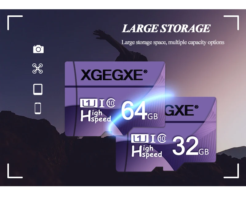 XGEGXE карта памяти 64 Гб высокоскоростная T флеш-карта 32 ГБ 16 ГБ 8 ГБ класс 10 U1 UHS-I TF карта для телефона камеры ПК
