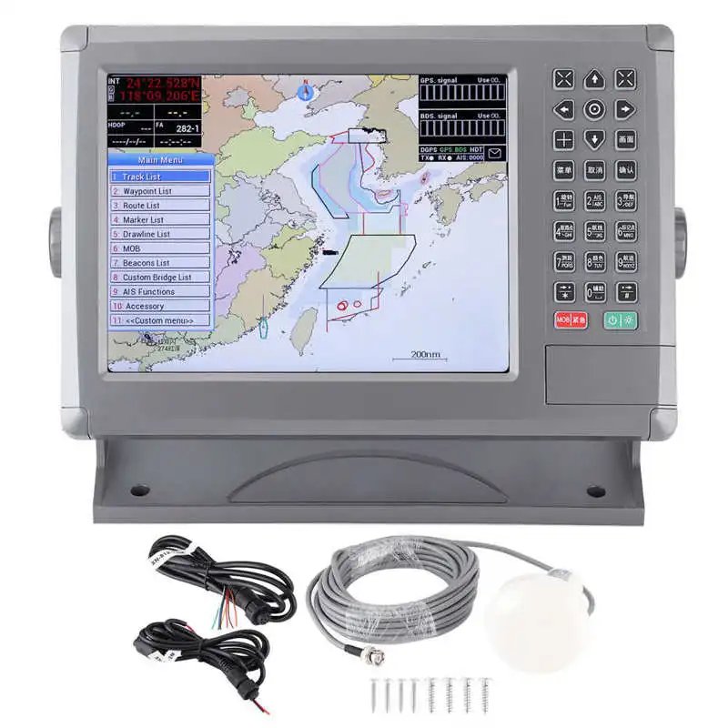 10.4in морской GPS плоттер навигационный ЖК дисплей IPX6 Водонепроницаемый со звуковым