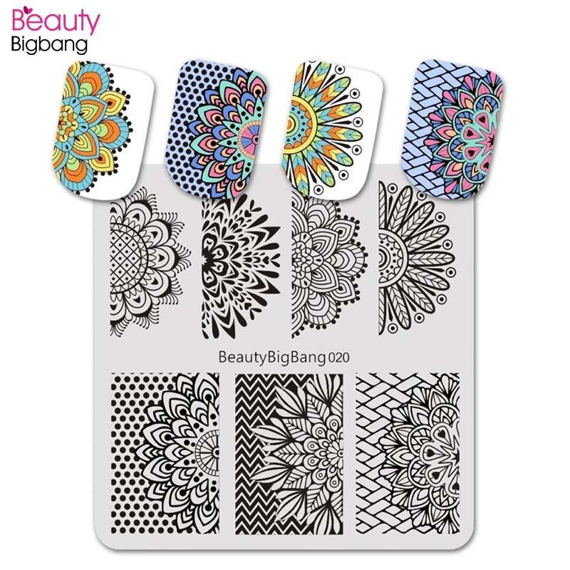 BeautyBigBang 1 шт. 6*6 см квадратная пластина для штампов в горошек мандала цветок тема