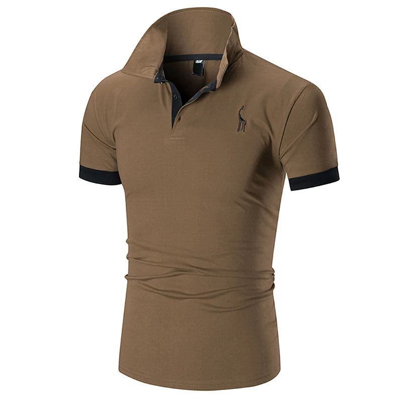 Men's summer casual solid color European and American style fashion high-end short-sleeved polo t-shirt | Мужская одежда