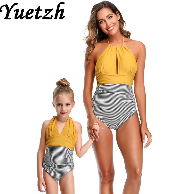 Женский купальник для девочек 2020 купальные костюмы Цельный мужчин и детей