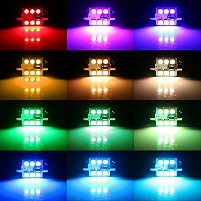 9 Цвета 39 мм (1 53 дюйма) 6 SMD красочный 5050 RGB светодиодный светодиодных Трубчатых