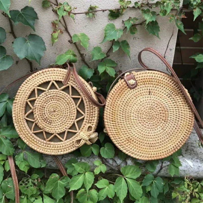

Square Round Mulit Style Straw Bag Handbags Women Summer Rattan Bag Handmade Woven Beach Circle Bohemia Handbag New Fashion