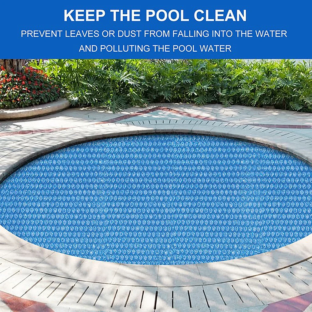Покрытие для бассейна круглое на солнечной батарее летнее водонепроницаемое