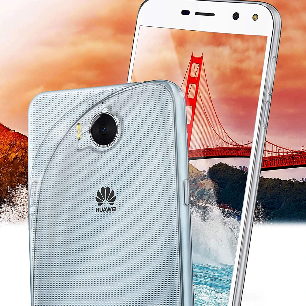 silicone phone case cover for huawei y5 y6 2017 honor 6 play nova young mya l22 soft tpu clear transparent 360 protective gel free global shipping