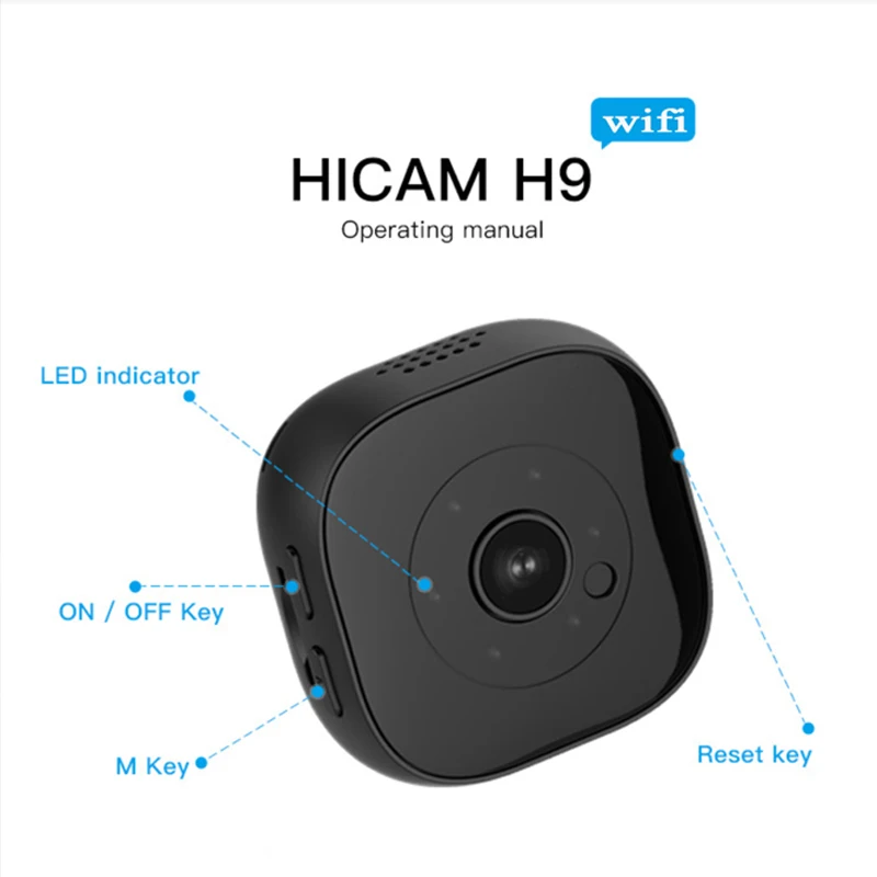 Беспроводная мини-камера с Wi-Fi HD 1080 P, умная ip-камера с функцией ночного видения и функцией обнаружения движения, поддержка приложения, дистанционное управление монитором, скрытая карта TF 64G