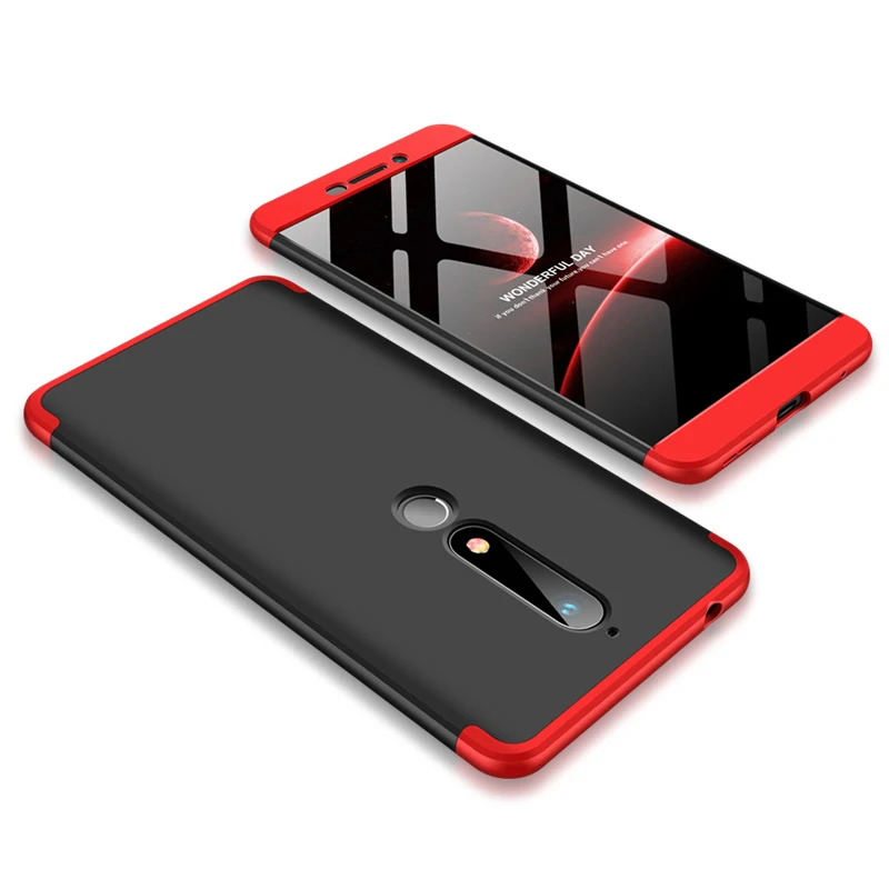 Для Nokia 6 1 2018 TA 1043 чехол цветной 360 градусов защищенный полный корпус матовый для