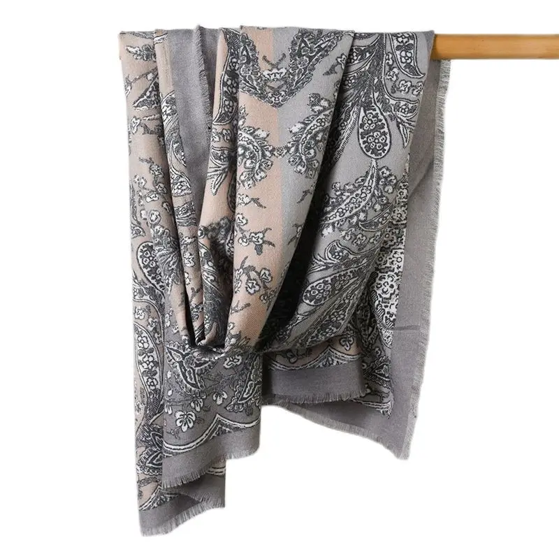 

Бесплатная доставка, шарф из искусственного кашемира в европейском и американском этническом стиле с цветочным принтом кешью, женская тепл...