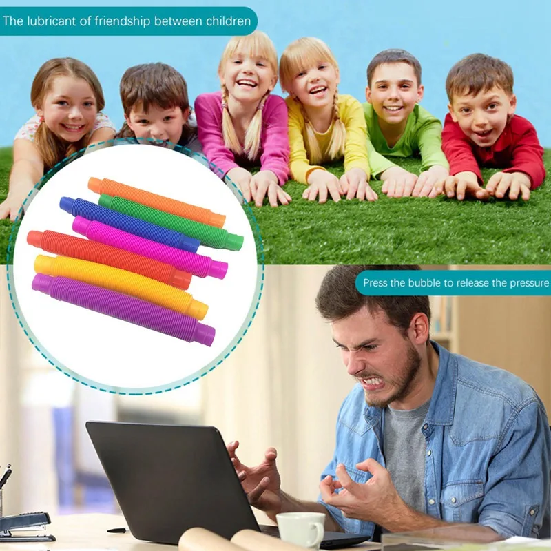 Tubo colorido creativo m&aacute;gico de juguete circular, Juguetes Divertidos para el desarrollo temprano, juguete educativo plegable para aliviar el estr&eacute;s, 1 ud.-3