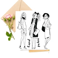 cartoon girl transparent clear stamps for diy scrapbooking card making stamps fun decoration supplies
