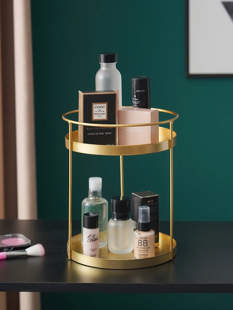 

Round Shape Bathroom Storage Rack Desktop Cosmetic Holder Kitchen Shelf Fashion Nordic Home Office Organizer Jewelry Mask Stand