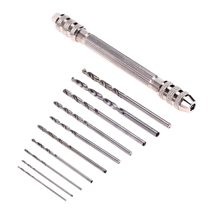 

0.5-3.2mm Mini Manual Aluminum Hand Drill Chuck Twsit Micro Drill Bit Tool