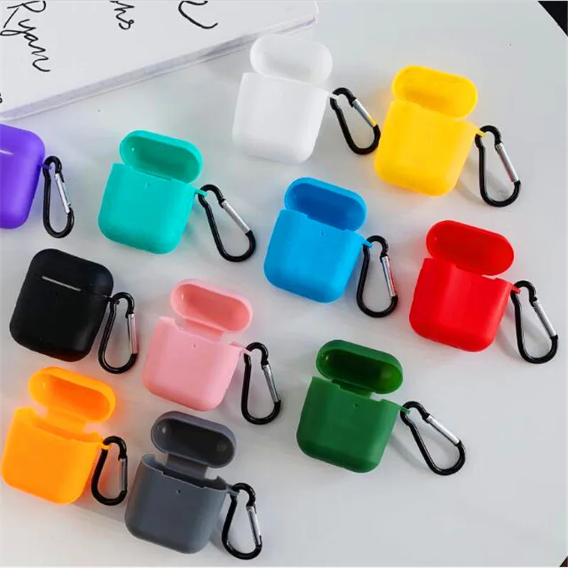 Цветной чехол Macaron для беспроводных наушников Apple AirPods силиконовый с зарядкой Airpods