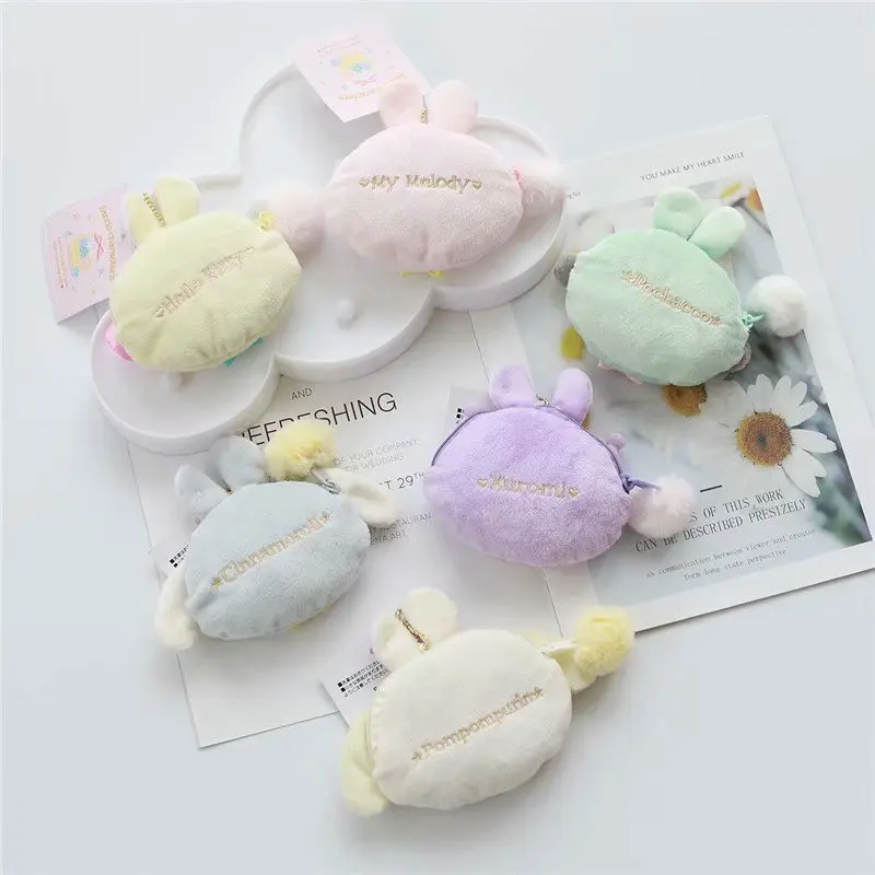 С рисунками из мультфильма My Melody Cinnamoroll PomPomPurin Pochacco Kuromi плюшевые домашние тапочки