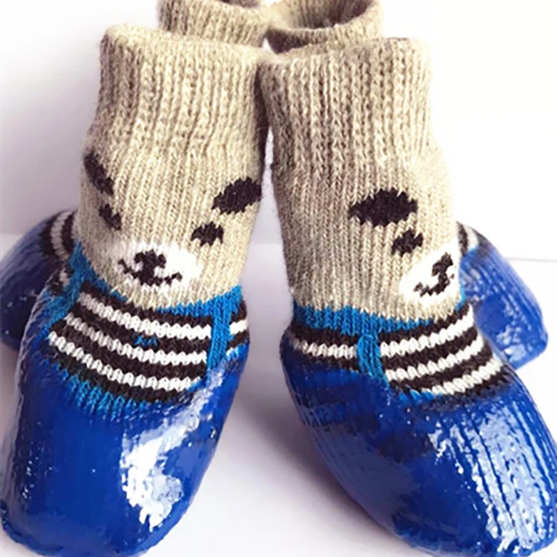 

1Pair Pet Supplies S/M/L 3Colors Snow Boots Socks Waterproof Cotton/Rubber Non-slip Pet Dog Shoes Outdoor Sport