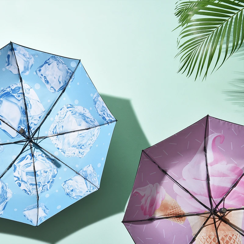 Синий пять-складной зонтик от дождя ветрозащитный черный зонт с покрытием для