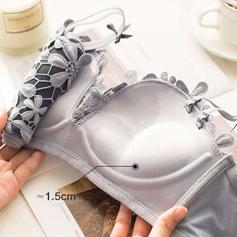 Женский кружевной бюстгальтер с чашками пуш ап без косточек|Бюстгальтеры| |