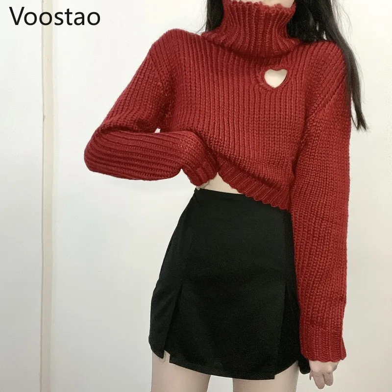 Свитер женский трикотажный с высоким воротом длинным рукавом | Женская одежда