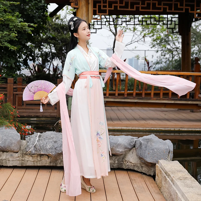 

Hanfu original super fairy elegant female students dust ancient costume modified waist Ru skirt Chinese wind qiu dong outfit