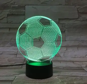 Креативный 3D иллюзия Лампа светодиодный ночник футбол императорская корона дизайн Новинка акриловая атмосферная лампа милый подарок для детей - Испускаемый цвет: Football  2