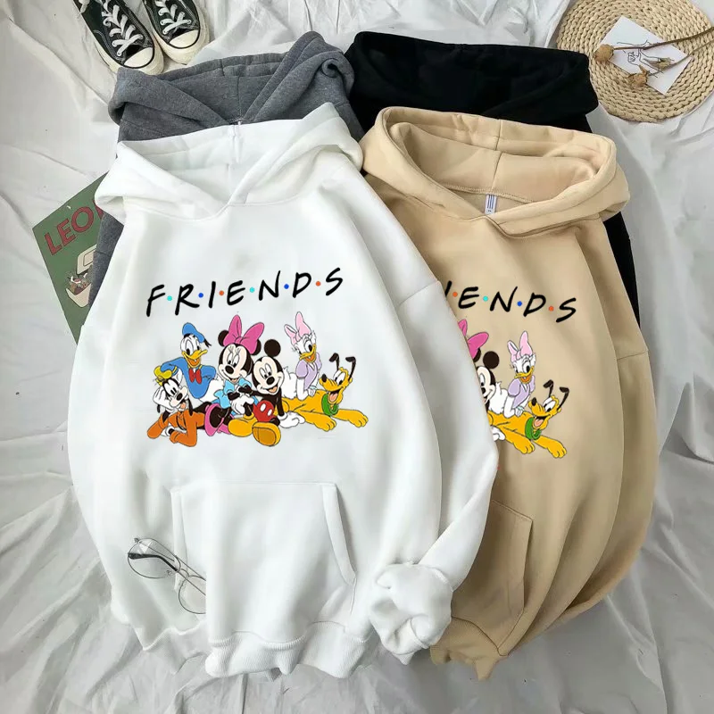 

Disney Mickey Mouse Friends Cartoon Hoodies Goofy Cotton Clothes Korean Hoodie Harajuku Clothes Hoodies Womens Clothing Pink