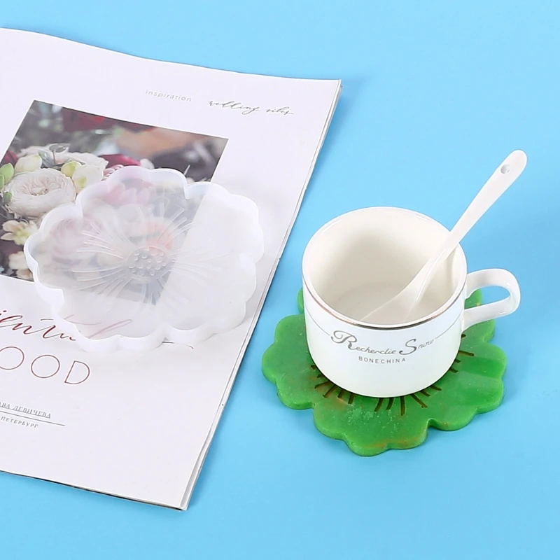 

2Pcs Large Silicone Flower Coaster Tray Plate Resin Casting Molds Kit Resin Coaster Molds Agate Coaster Molds Crafts