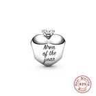 Женский браслет из серебра 925 пробы, с бусинами в форме сердца