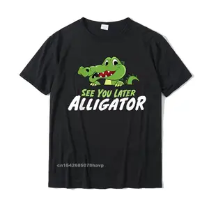 Funny Crocodile See You Later Alligator T-Shirt Faddish Comfortable T Shirt Cotton Tops Shirts For Men Unique