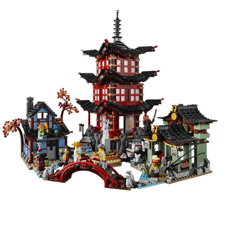 

Diy Ninjaing Temple Of Airjitzu Ninjagoes Smaller Version Building Blocks Set Compatible With Lepining Toy For Kids Bricks