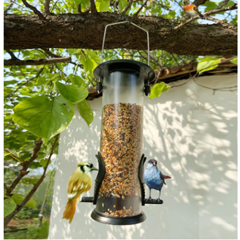 Кормушка для птиц большая емкость прозрачная подвесная голубей клювов воробей |