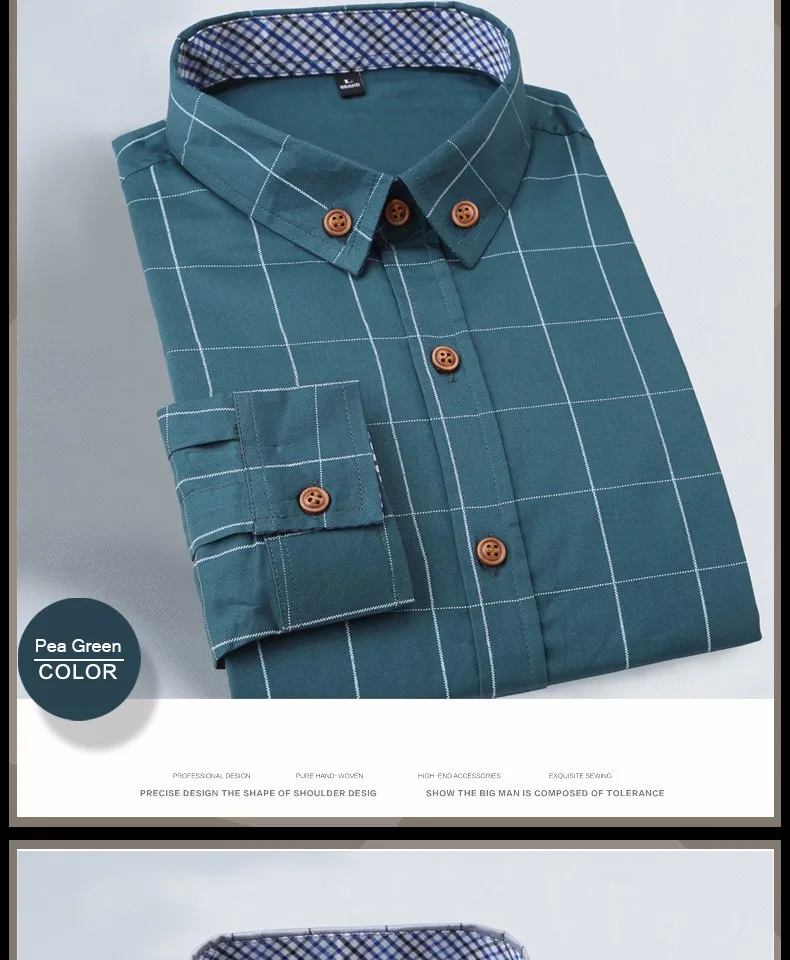 Новая коллекция модных осенних свитеров Для мужчин одежда Slim Fit Для мужчин рубашка с длинными рукавами Для мужчин клетчатая хлопковая Повседневное Для мужчин рубашка социальных размера плюс M-5XL