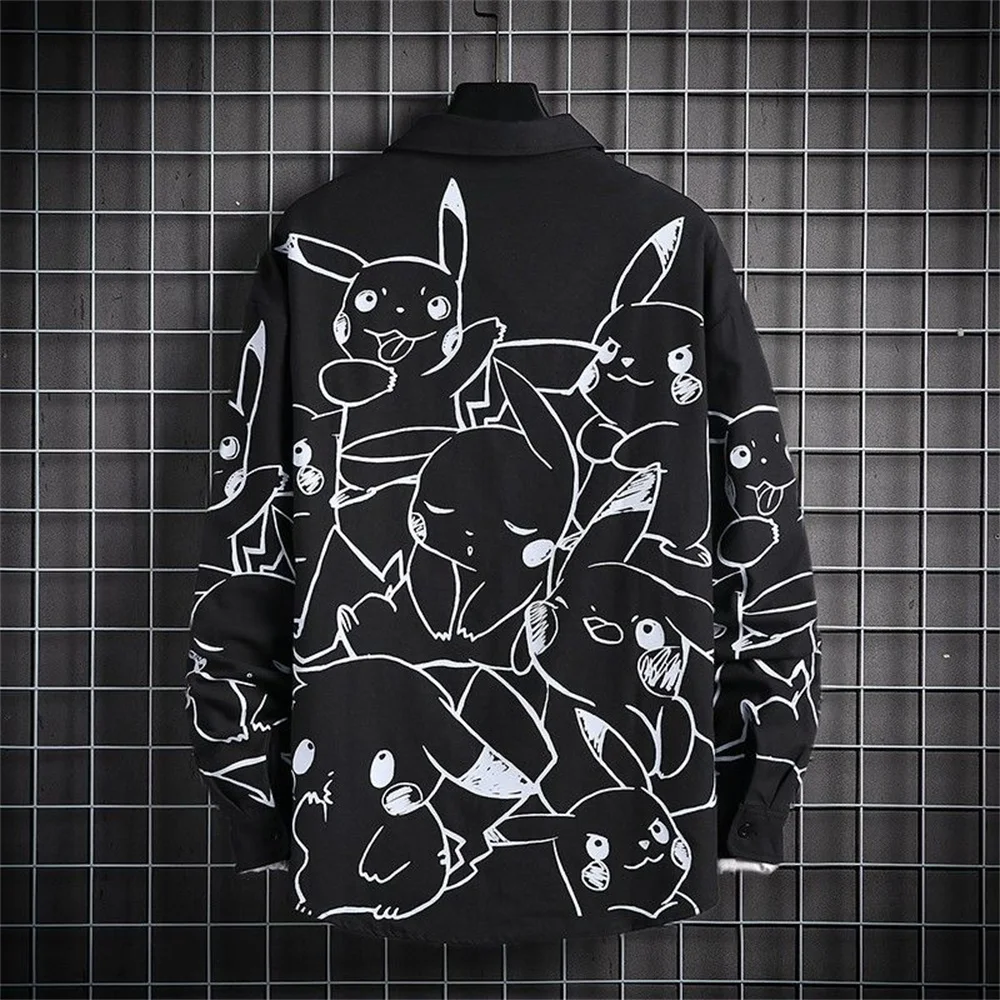 Футболка мужская оверсайз с мультяшным принтом Базовая рубашка в японском стиле