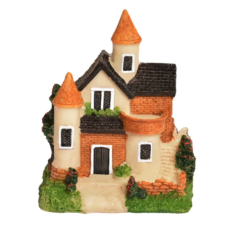 cute mini resin house miniature house fairy garden micro landscape home garden decoration resin crafts 4 styles color random free global shipping
