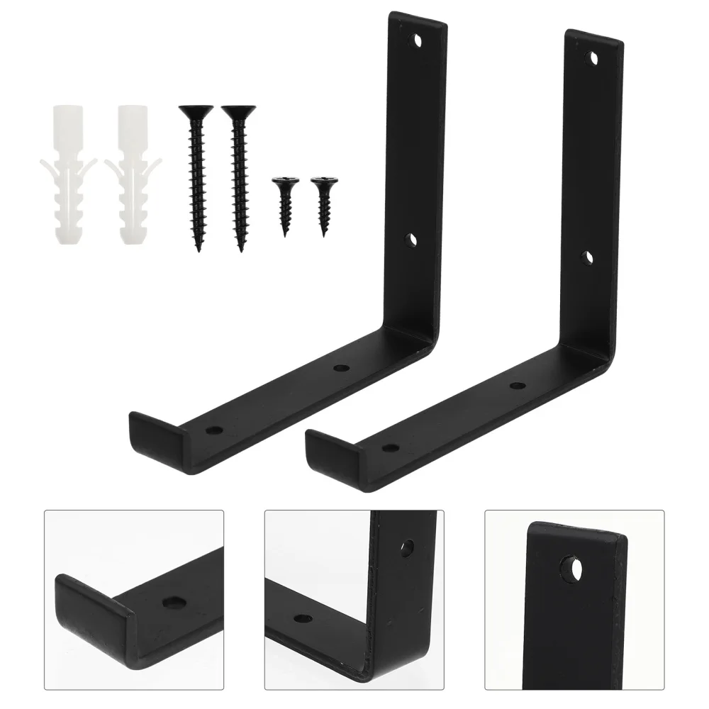 

1 Pair Shape Shelf Brackets Heavy Duty Wall Brackets Brackets with Lip