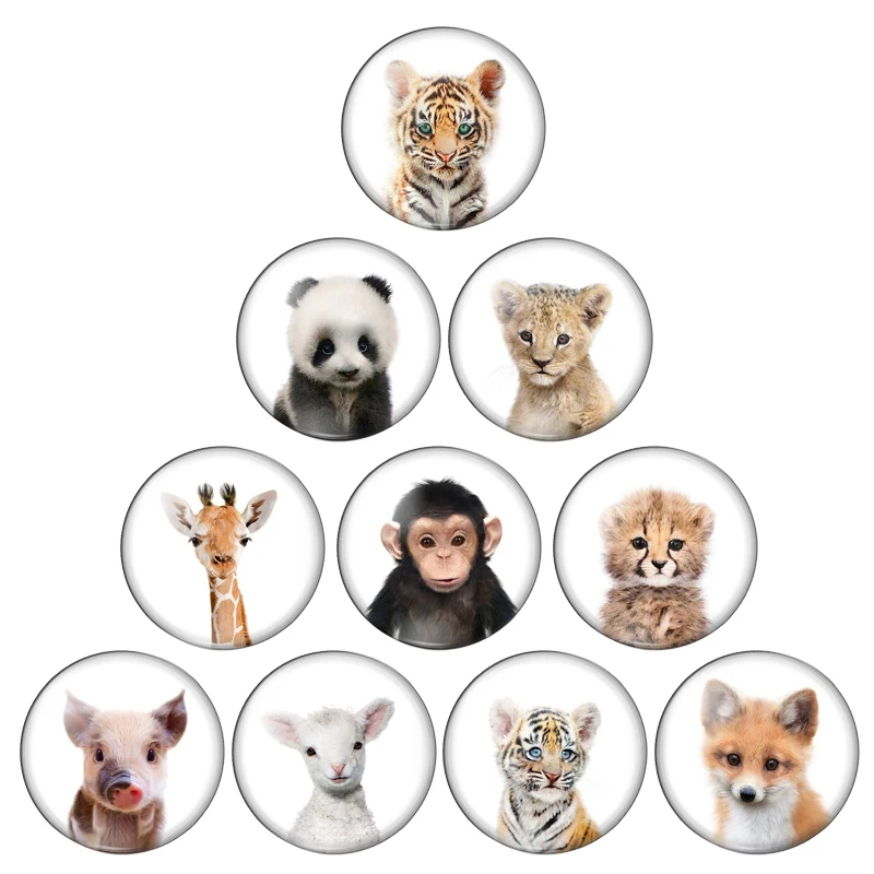Новинка круглые стеклянные кабошоны для фотографирования детей животных овец