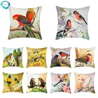 Наволочка из полиэстера с изображением птиц и птиц, 45x45 см
