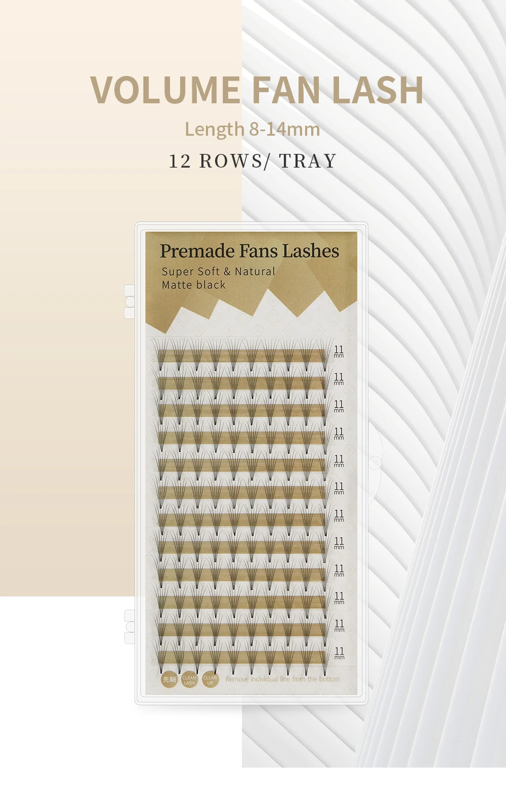 Description Picture 3 of itemGAHAMACA Lashes Premade Volume Wide Fans 3d/4d/5d/6d Short Stem Russian Volume Professional Eyelash Extensions Faux Mink