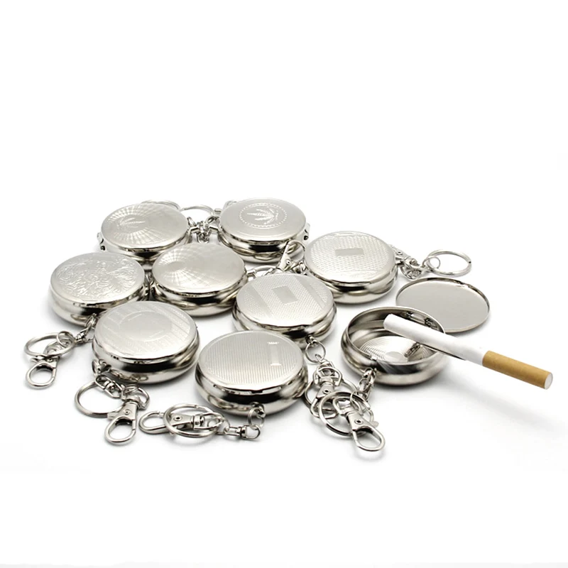 Мини пепельница для сигарет из нержавеющей стали переносная карманная с