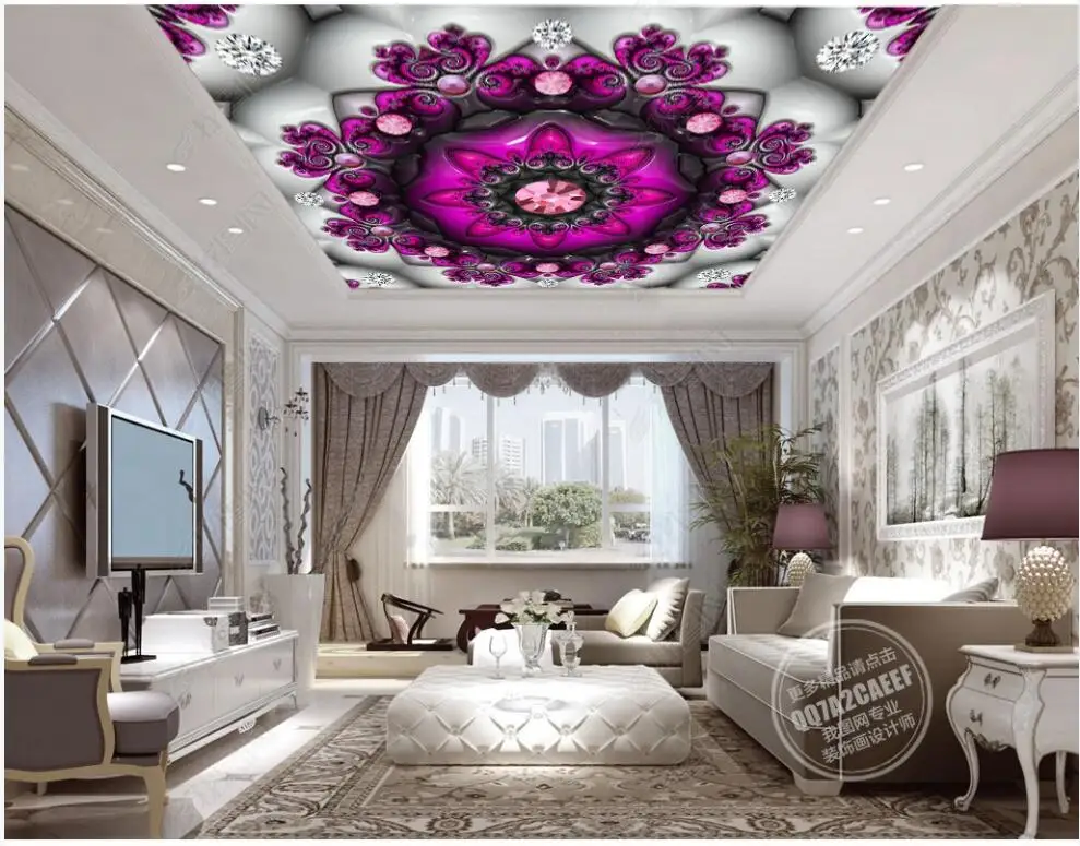 

Настенные 3D-обои с изображением потолка, европейские роскошные украшения, узор для гостиной, декоративные обои для стен, спальни на стене