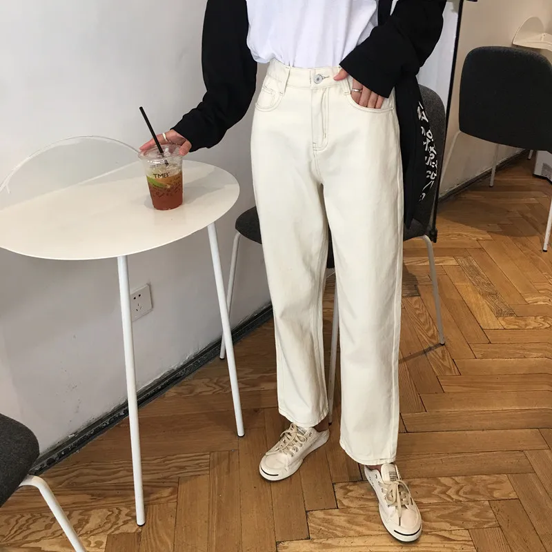 Джинсы женские шикарные свободные Простые повседневные универсальные в