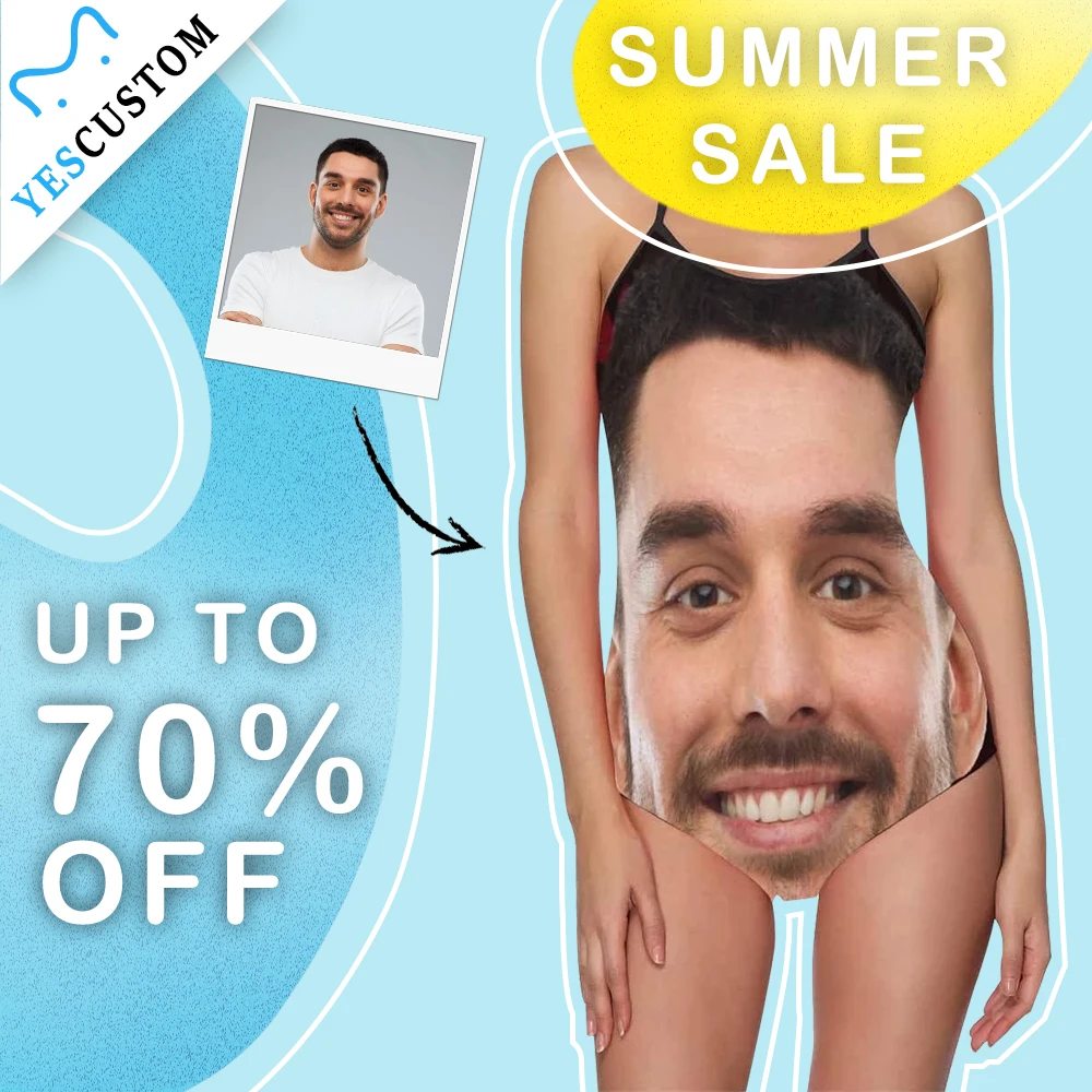M YesCustom Custom Face Photo женские комбинезоны Цельный купальник топ комплект бикини с