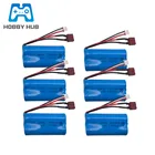 Модель самолета 18650 7,4 В 1500 мАч 15c, вертолет с высоким разрядом 15C 18650 2S 12428, Радиоуправляемый автомобиль, 7,4 В, литиевые батареи