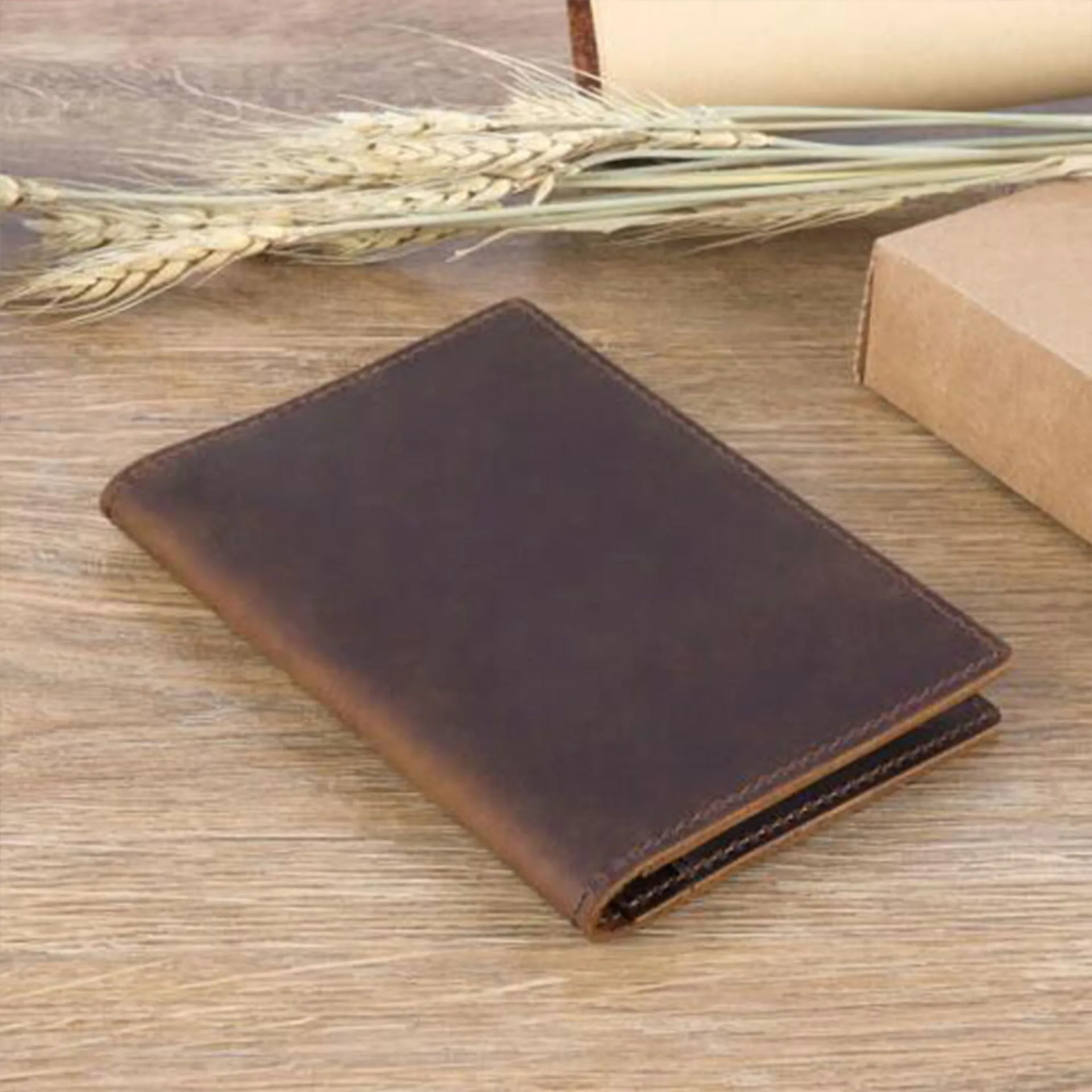 Фото Crazy Horse Leather Passport Case Retro Handmade Passport Cover Travel Wallet Document Holder Porta Pasaporte №1