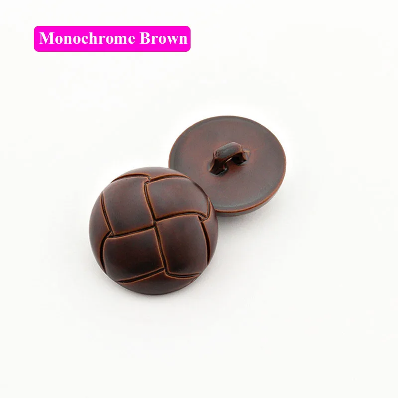 Brown 1 Новые 10 шт. круглые пряжки из искусственной кожи пластиковые пуговицы для одежды декоративные Швейные аксессуары - Цвет: Brown 1