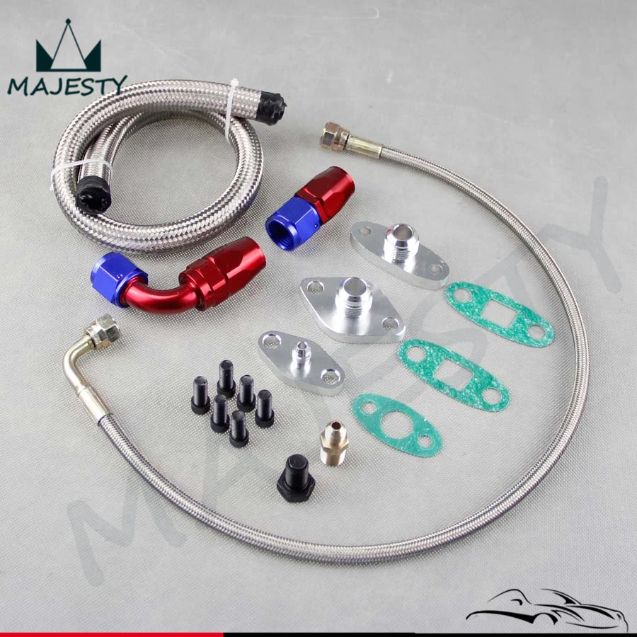 Для T * oyota S upra 1JZGTE 2JZGTE 1JZ/2JZ одинарный турбо комплект подачи масла с фланцем|Подача