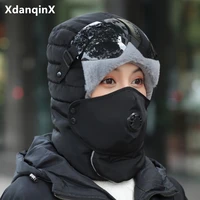xdanqinx new winter womens hat warm thick earmuff hat bomber hats novelty mens winter hat couple cap windproof thermal ski cap