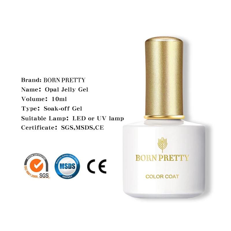 BORN PRETTY 10 мл Опаловое Желе Гель лак белый полупрозрачный для ногтей Дизайн