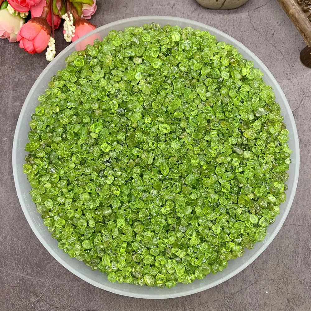100 г/упак. Lot Natural Перидот (оливин) кварцевый кристалл разобранный камень гравий