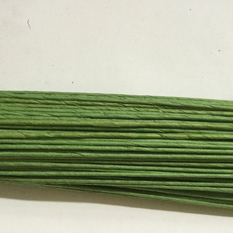 

100pcs 2# Flower Stub Stems Paper Green Floral Tape Iron Wire Artificial Flower Stub Stems Craft Decor Soap Holding Flowers Stem