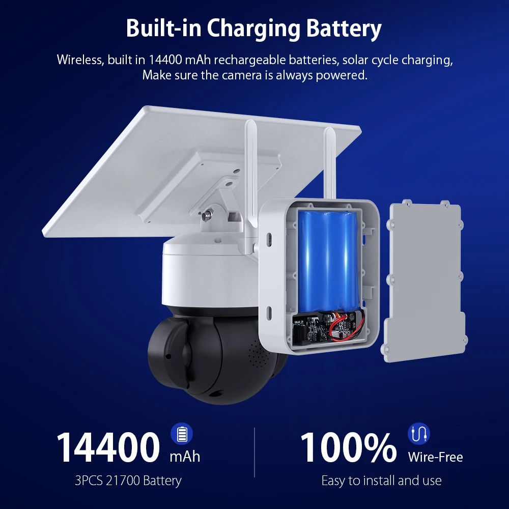 INQMEGA 4G SIM / WIFI Outdoor Solar Camera Wireless Video Surveillance with Fooldlight Security Detachable | Безопасность и защита